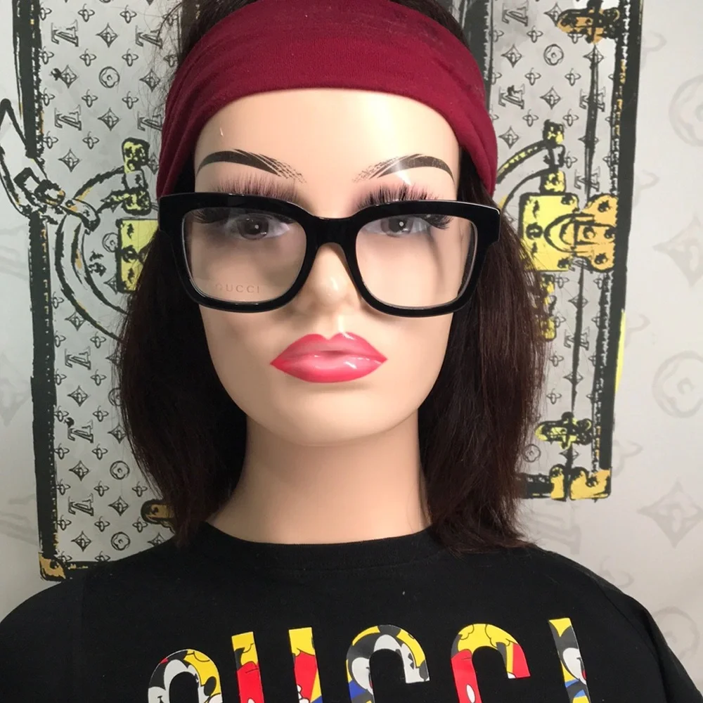 ✨ Luxury New Authentic Gucci GG1138O 001 Black Square Eyeglasses ✨